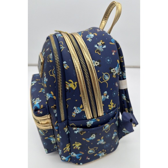 Disney Parks Walt Disney World 50th Anniversary Blue Loungefly Mini Backpack NWT - Picture 2 of 12